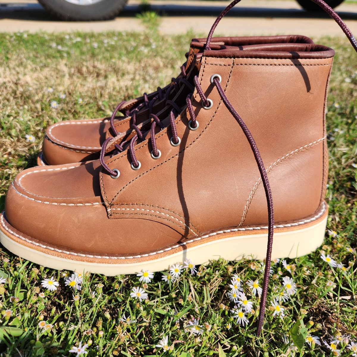 Photo by wildflowersnboots on October 3, 2025 of the Red Wing 6-Inch Classic Moc in Mocha Oro Iginal.