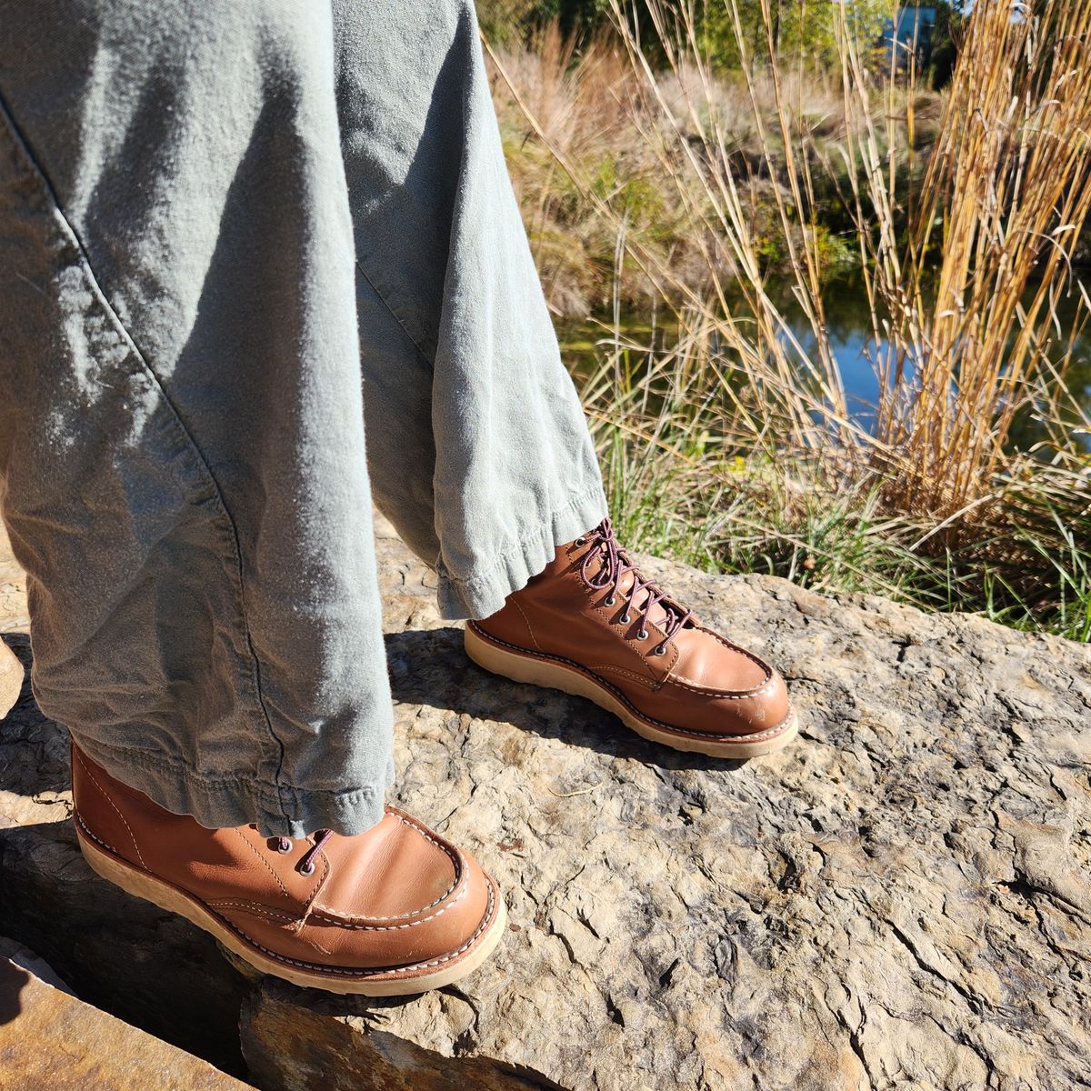 Photo by wildflowersnboots on November 3, 2025 of the Red Wing 6-Inch Classic Moc in Mocha Oro Iginal.