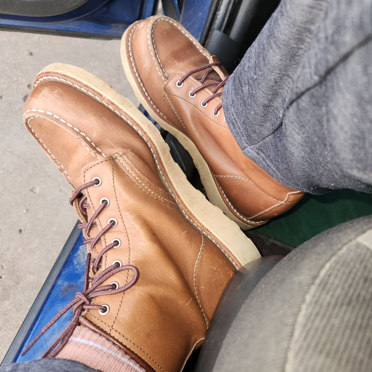 Photo by wildflowersnboots on January 5, 2026 of the Red Wing 6-Inch Classic Moc in Mocha Oro Iginal.