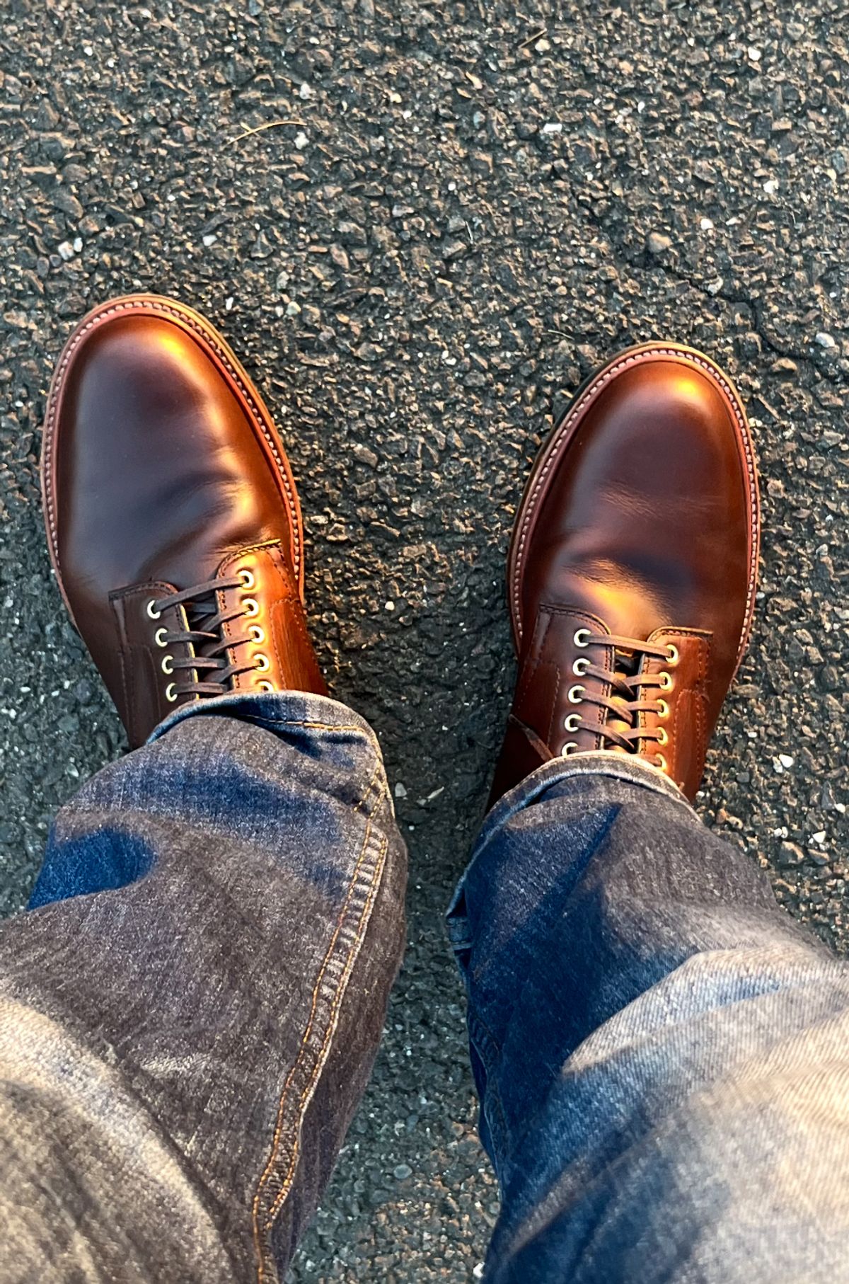 Photo by shoemageddon on October 3, 2024 of the Alden Plain Toe Boot in Horween Brown Chromexcel.