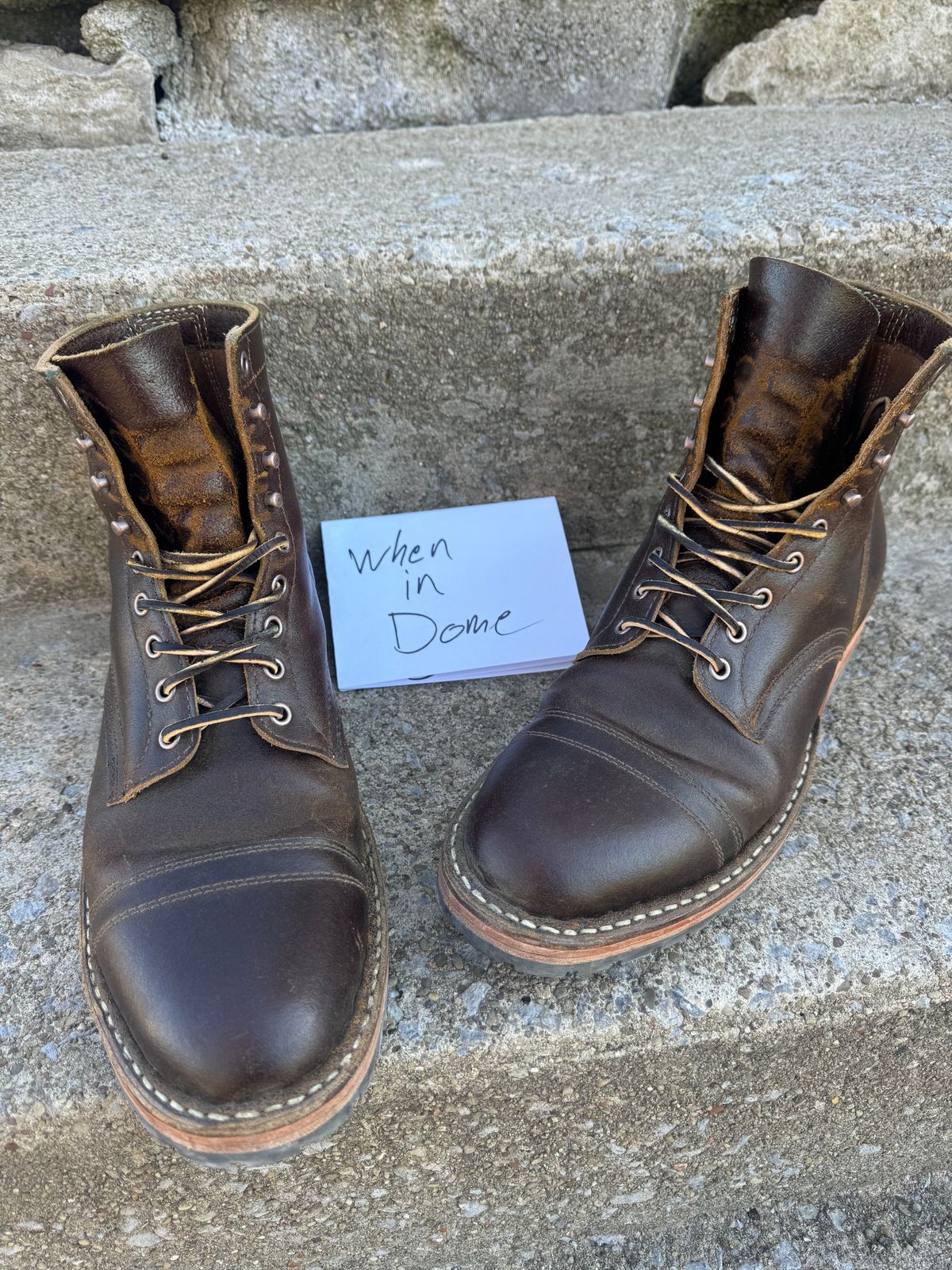 Photo by demko on November 3, 2024 of the White's MP-M1TC in Horween Cinnamon Waxed Flesh.