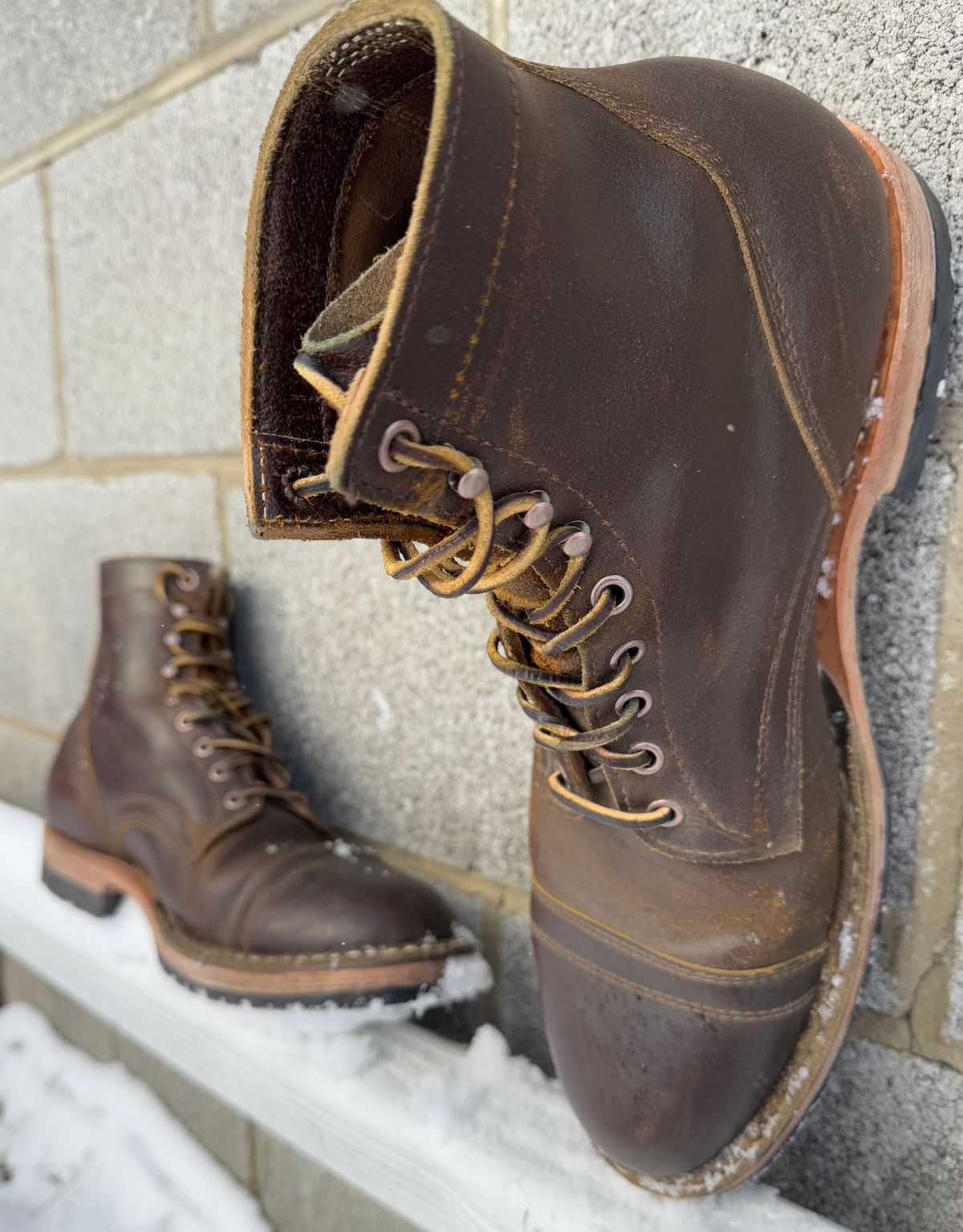 Photo by demko on January 4, 2025 of the White's MP-M1TC in Horween Cinnamon Waxed Flesh.