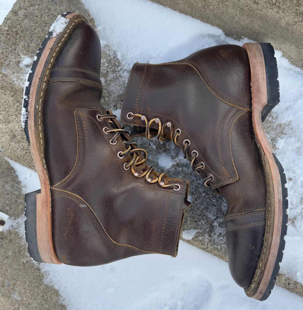 Photo by demko on January 4, 2025 of the White's MP-M1TC in Horween Cinnamon Waxed Flesh.
