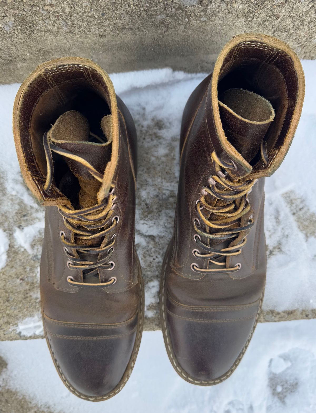 Photo by demko on January 4, 2025 of the White's MP-M1TC in Horween Cinnamon Waxed Flesh.