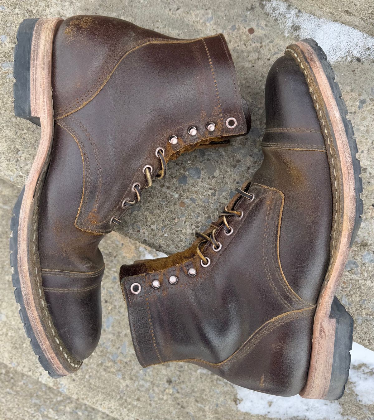 Photo by demko on February 23, 2025 of the White's MP-M1TC in Horween Cinnamon Waxed Flesh.
