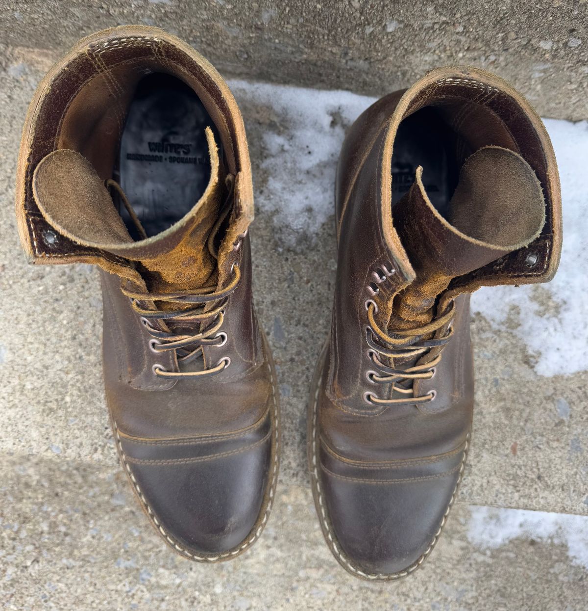 Photo by demko on February 23, 2025 of the White's MP-M1TC in Horween Cinnamon Waxed Flesh.
