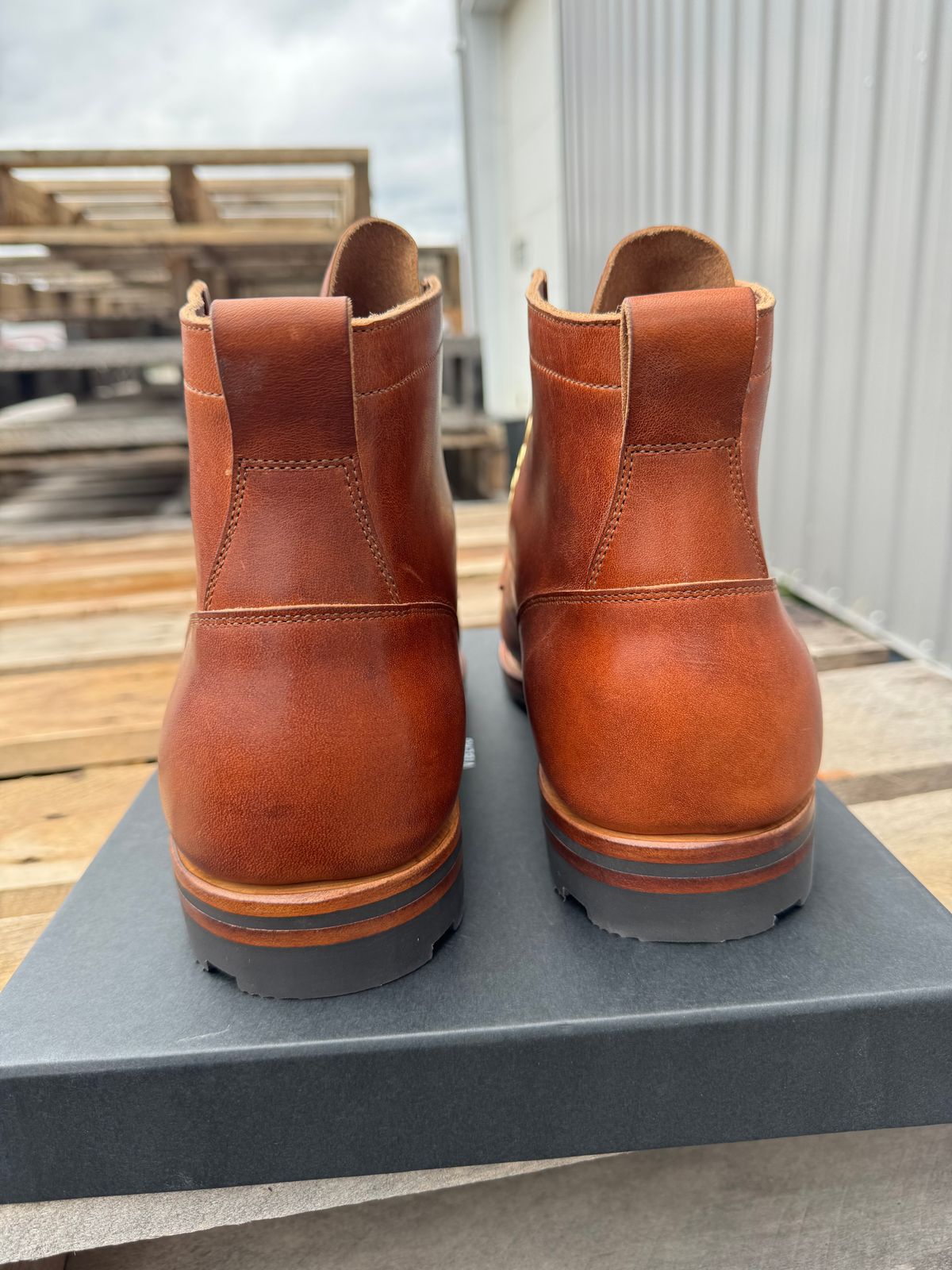 Photo by demko on November 1, 2023 of the Viberg Service Boot in Horween English Tan Cypress.