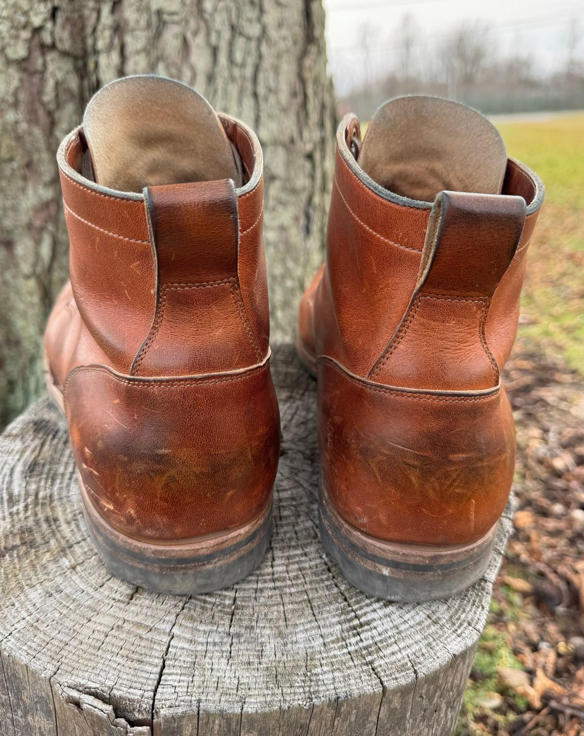 Photo by demko on March 3, 2024 of the Viberg Service Boot in Horween English Tan Cypress.
