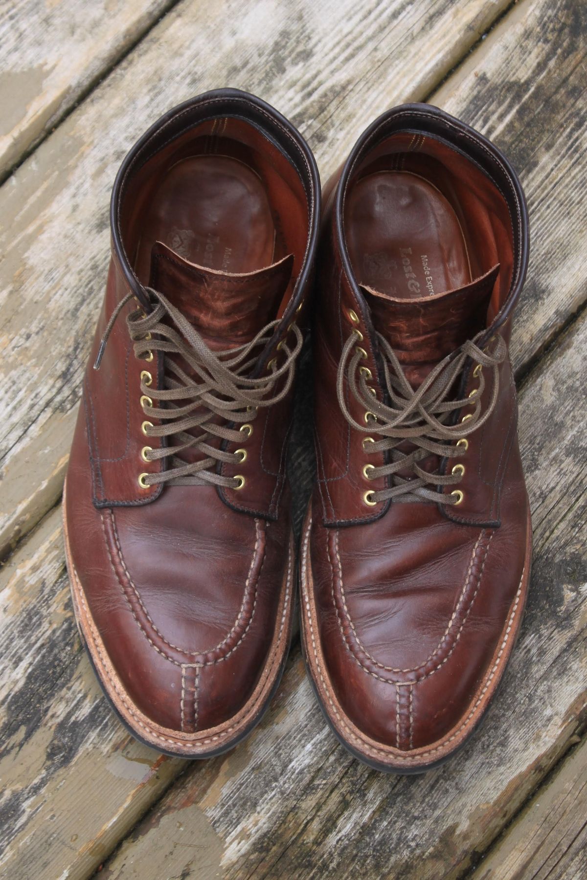 Photo by djsharris on March 4, 2023 of the Alden Norwegian Front Blucher in Horween Brown Chromexcel.