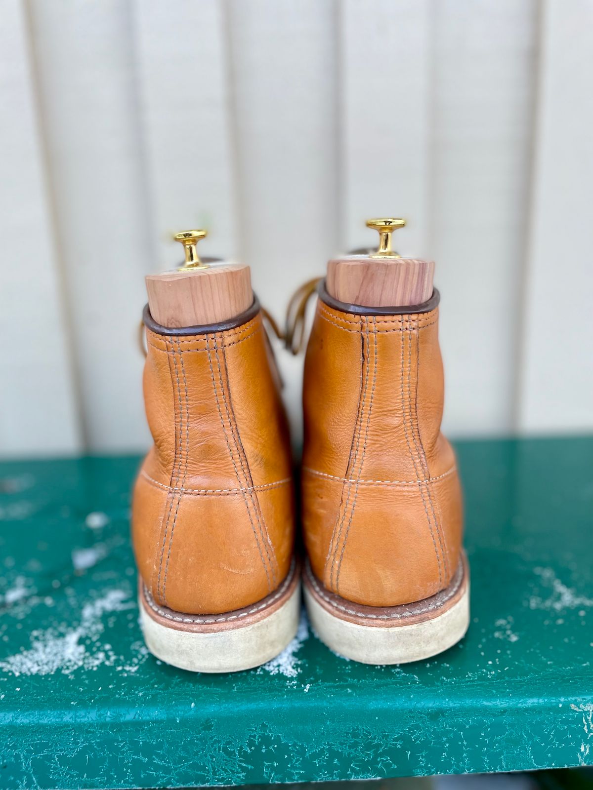 Photo by surcos on December 2, 2023 of the Irish Setter 6-Inch Classic Moc in Gold Russet Sequoia.