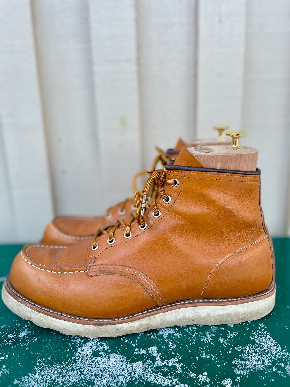 Photo by surcos on December 2, 2023 of the Irish Setter 6-Inch Classic Moc in Gold Russet Sequoia.