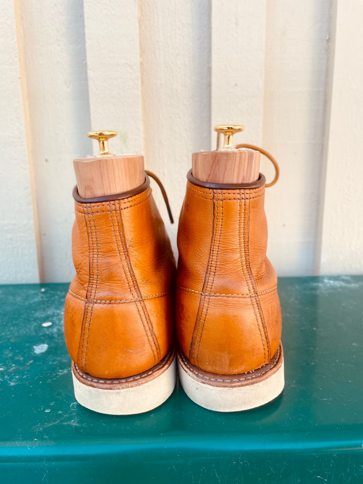 Photo by surcos on February 3, 2024 of the Irish Setter 6-Inch Classic Moc in Gold Russet Sequoia.