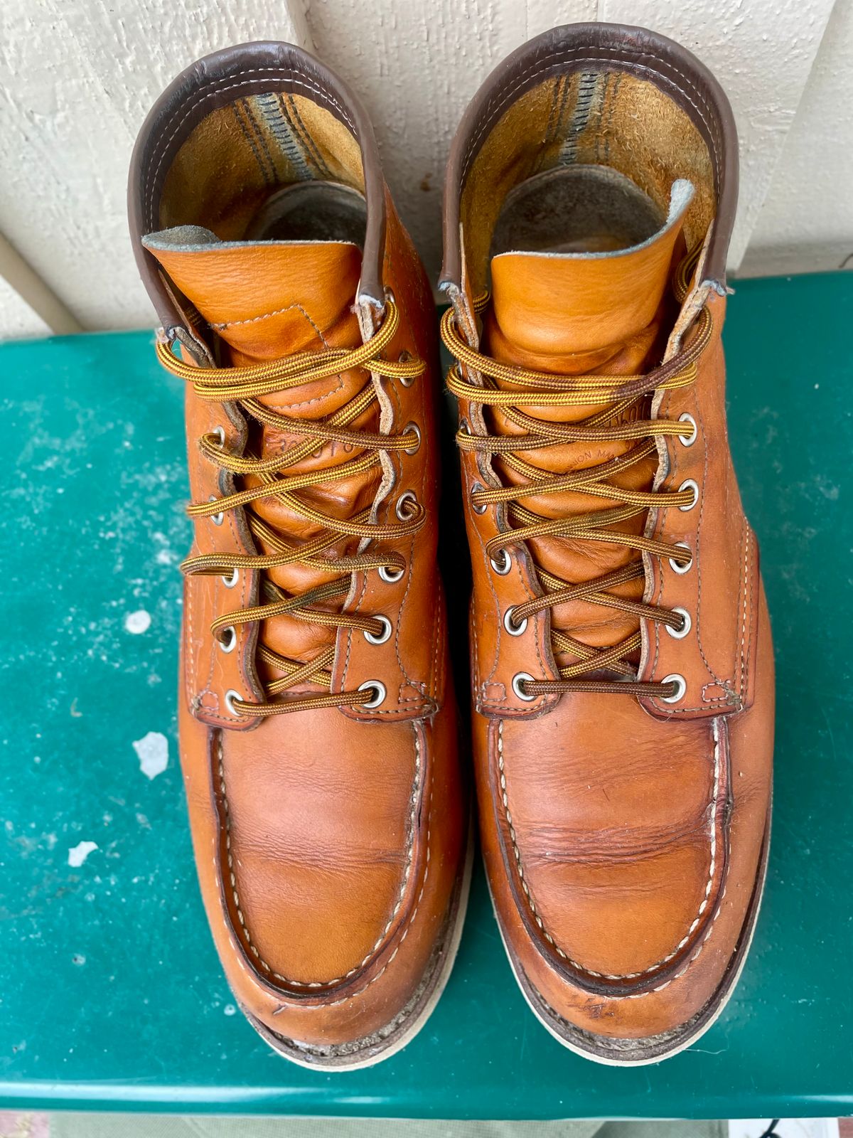 Photo by surcos on March 4, 2024 of the Irish Setter 6-Inch Classic Moc in Gold Russet Sequoia.