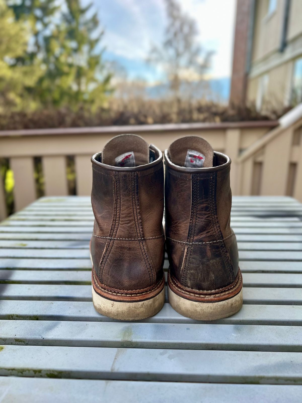 Photo by surcos on November 3, 2024 of the Red Wing 8883 in Concrete Rough & Tough leather.