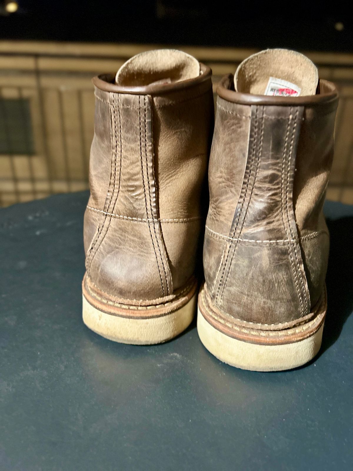 Photo by surcos on December 5, 2024 of the Red Wing 8883 in Concrete Rough & Tough leather.