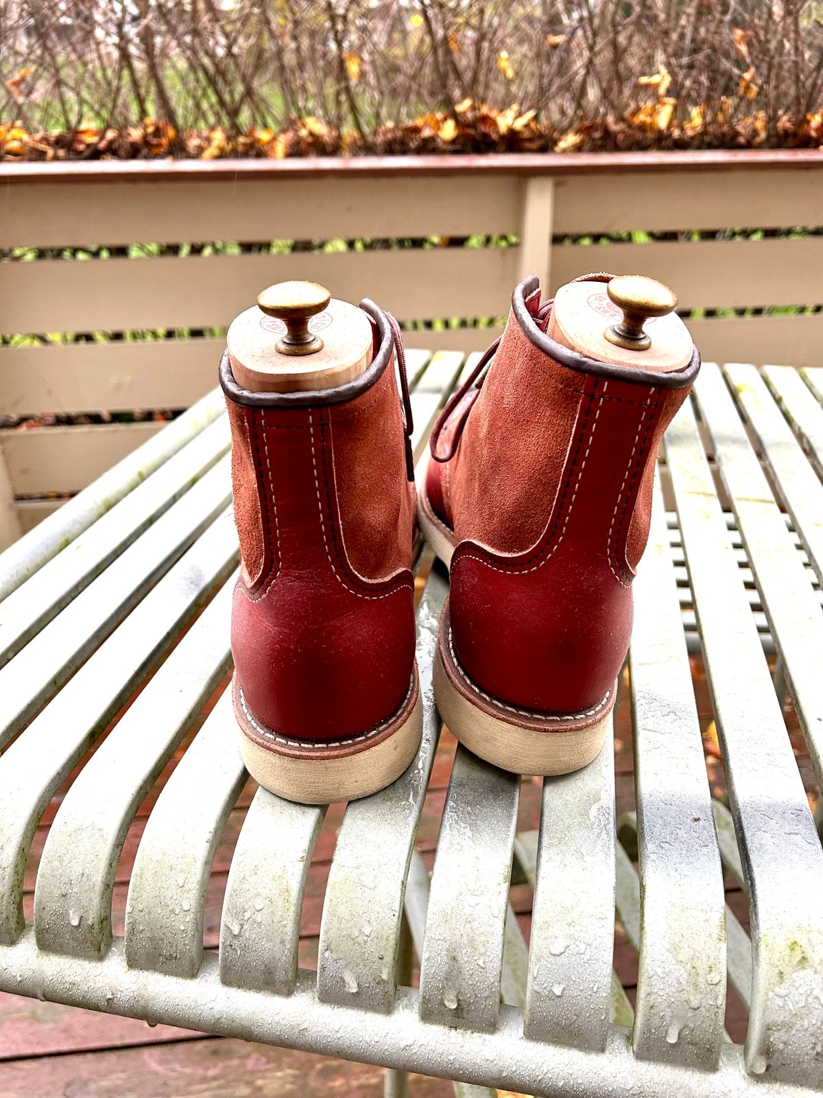 Photo by surcos on November 1, 2025 of the Red Wing 6-Inch Classic Moc in S.B. Foot Oro-Russet Portage & S.B. Foot Oro-Russet Abilene.
