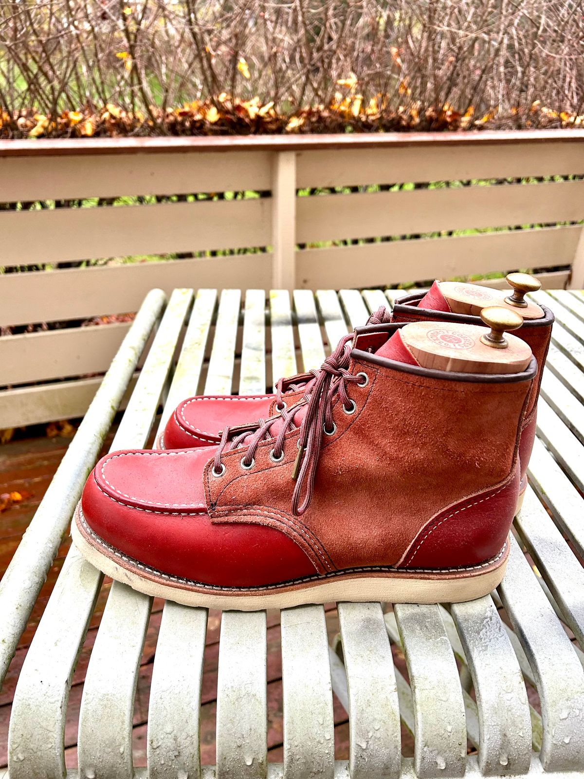 Photo by surcos on November 1, 2025 of the Red Wing 6-Inch Classic Moc in S.B. Foot Oro-Russet Portage & S.B. Foot Oro-Russet Abilene.