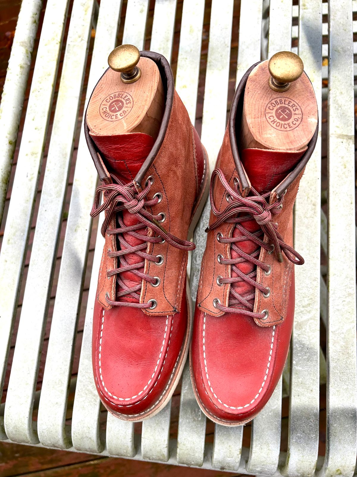 Photo by surcos on November 1, 2025 of the Red Wing 6-Inch Classic Moc in S.B. Foot Oro-Russet Portage & S.B. Foot Oro-Russet Abilene.