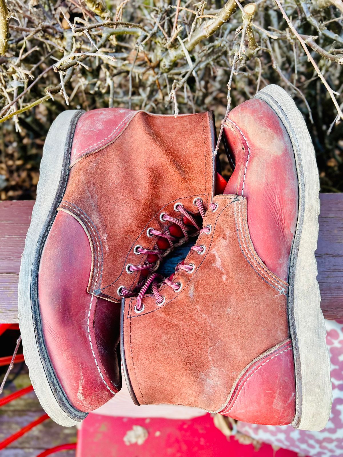 Photo by surcos on April 4, 2026 of the Red Wing 6-Inch Classic Moc in S.B. Foot Oro-Russet Portage & S.B. Foot Oro-Russet Abilene.