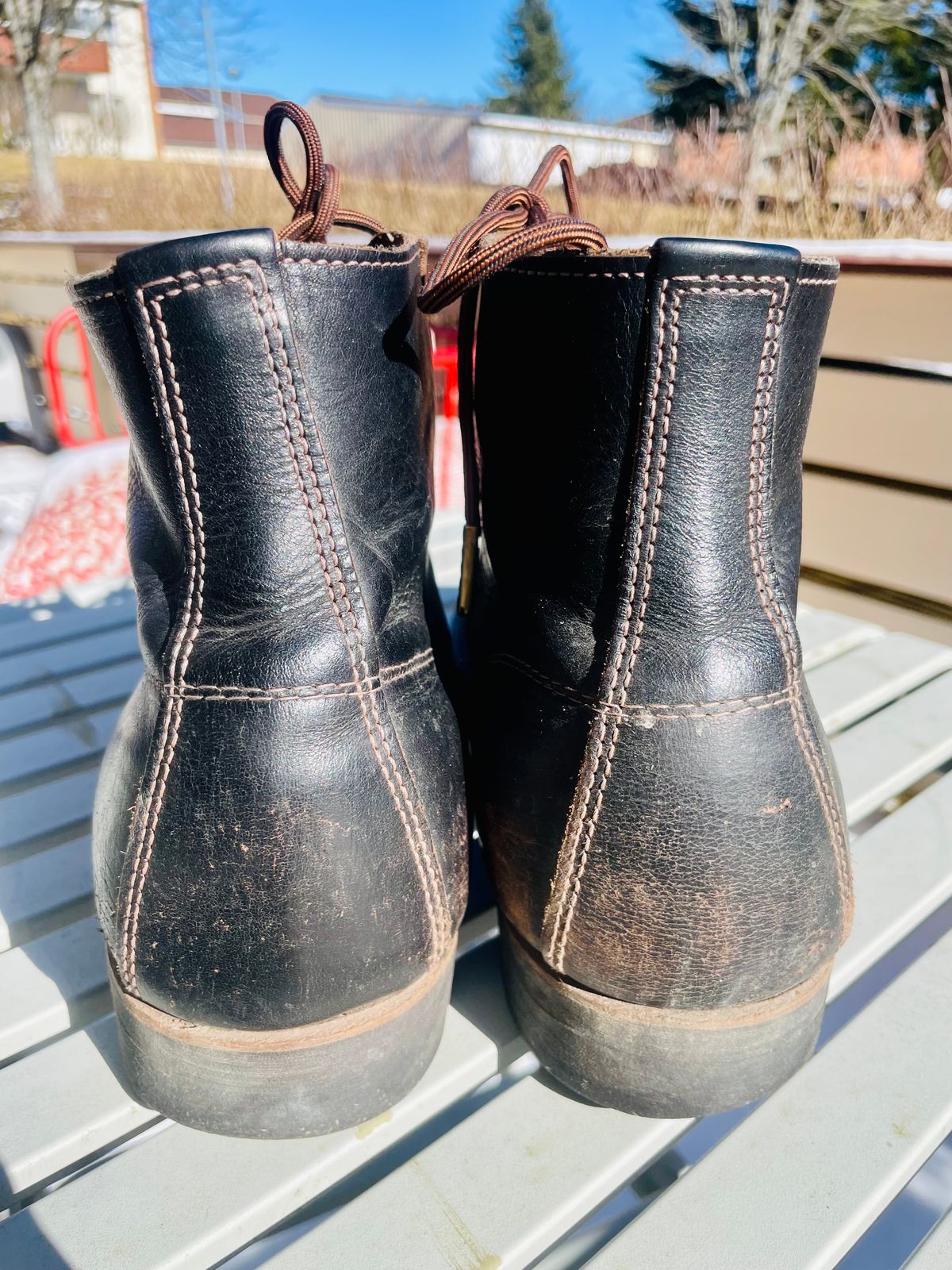 Photo by surcos on April 1, 2023 of the Red Wing 1920s Outing Boot in S.B. Foot Black Prairie.