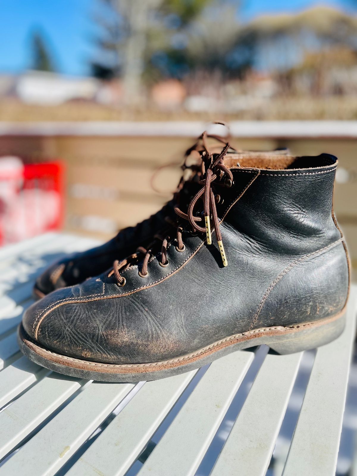 Photo by surcos on April 1, 2023 of the Red Wing 1920s Outing Boot in S.B. Foot Black Prairie.