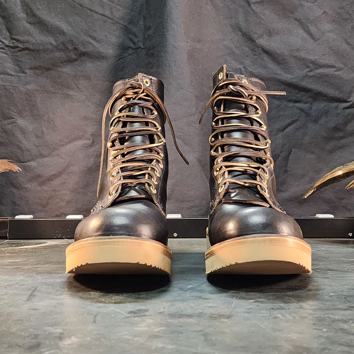 Photo by Leroy on September 15, 2023 of the Nicks x Zuriick Merriman in Horween Black Chromexcel.