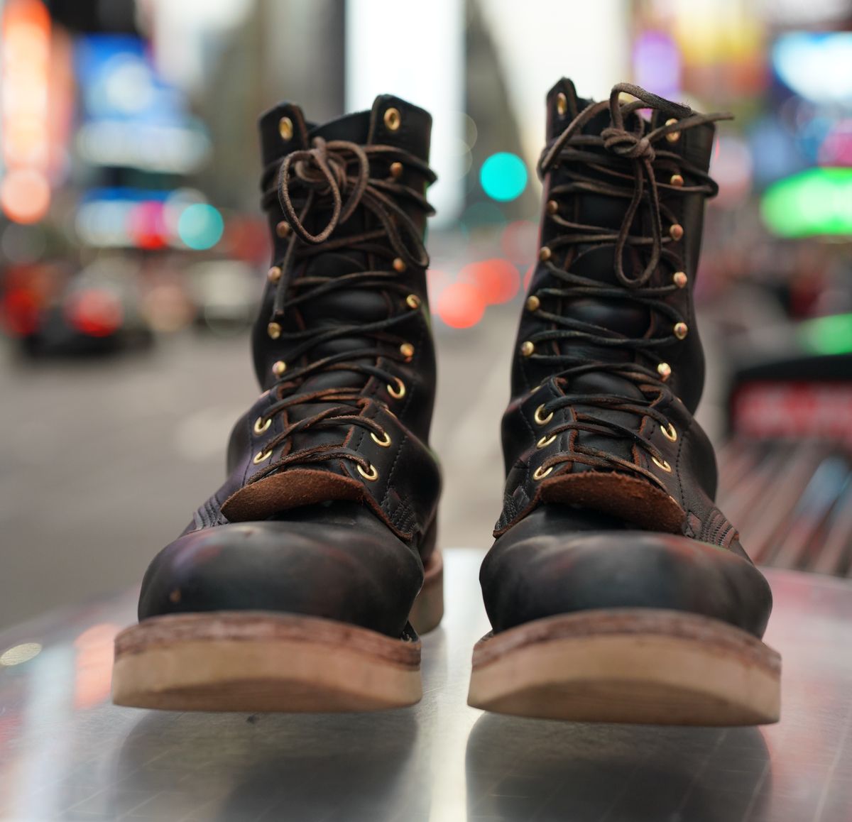 Photo by Leroy on December 5, 2023 of the Nicks x Zuriick Merriman in Horween Black Chromexcel.