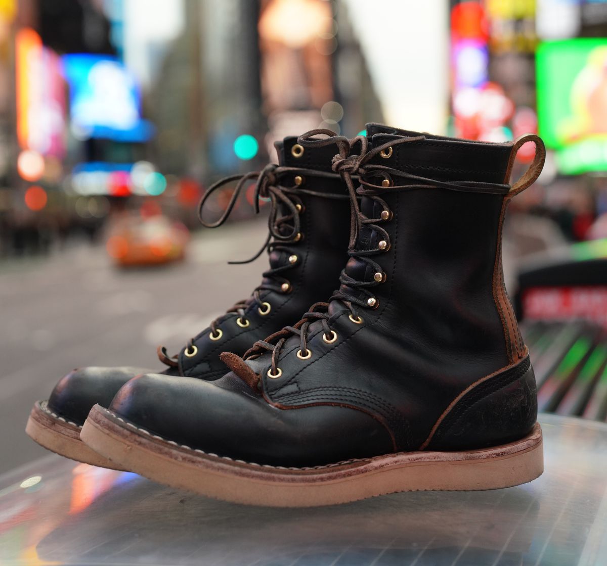 Photo by Leroy on December 5, 2023 of the Nicks x Zuriick Merriman in Horween Black Chromexcel.