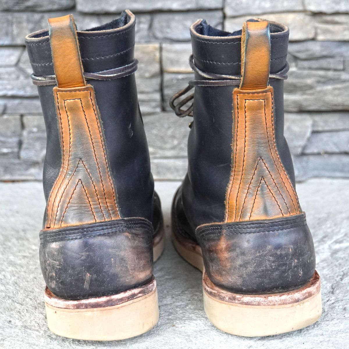 Photo by Leroy on January 5, 2024 of the Nicks x Zuriick Merriman in Horween Black Chromexcel.