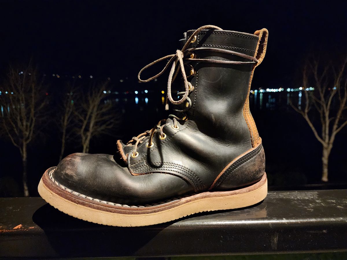 Photo by Leroy on February 6, 2024 of the Nicks x Zuriick Merriman in Horween Black Chromexcel.