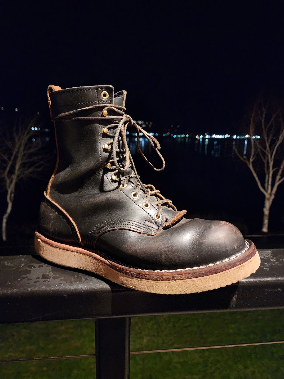 Photo by Leroy on February 6, 2024 of the Nicks x Zuriick Merriman in Horween Black Chromexcel.