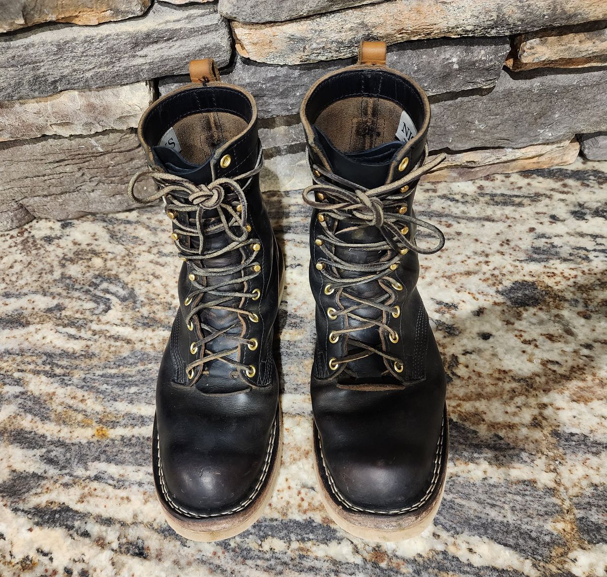 Photo by Leroy on March 6, 2024 of the Nicks x Zuriick Merriman in Horween Black Chromexcel.