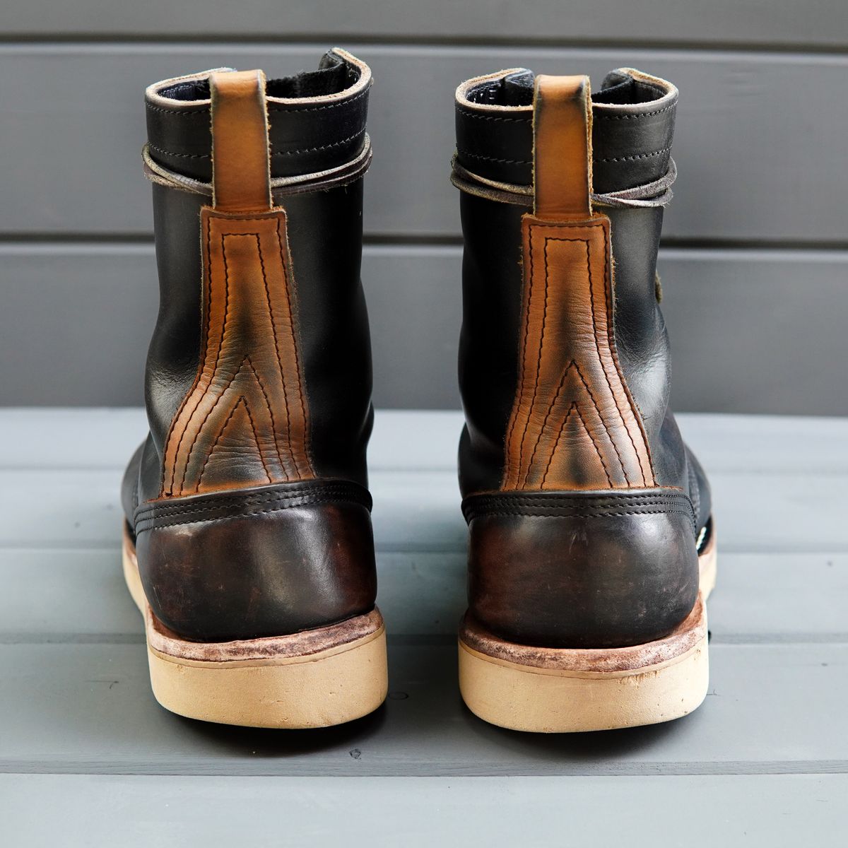 Photo by Leroy on April 4, 2024 of the Nicks x Zuriick Merriman in Horween Black Chromexcel.