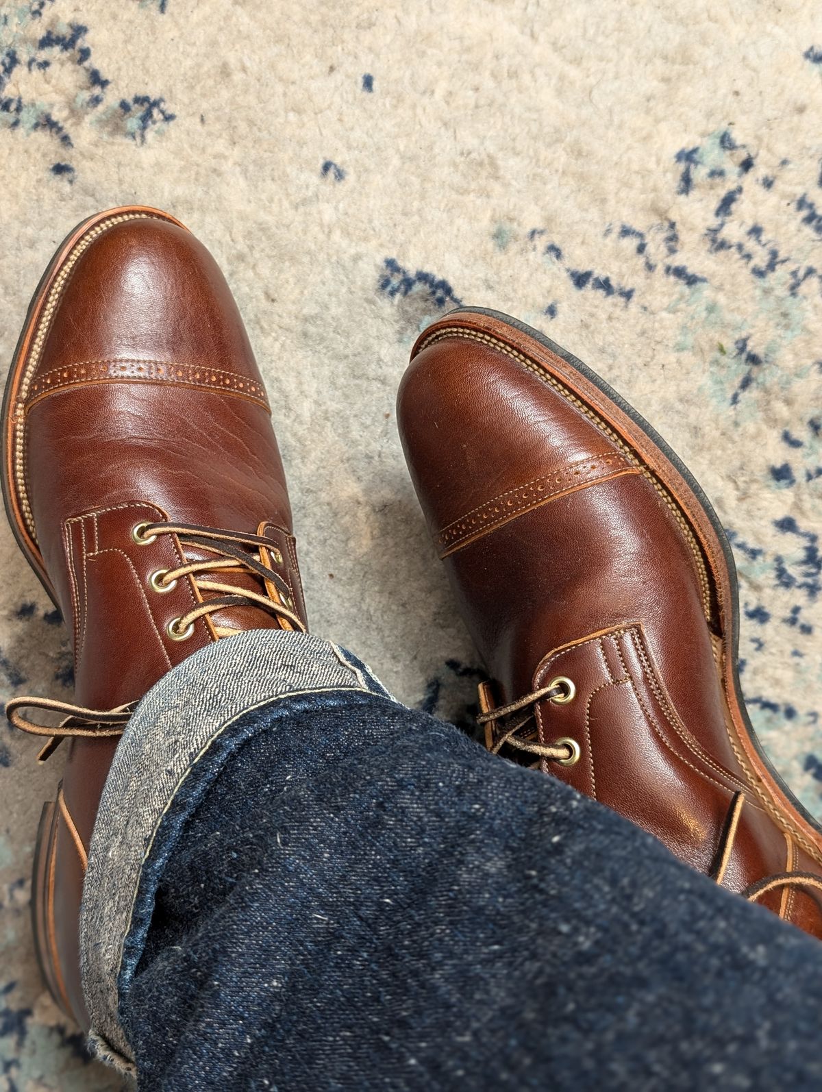 Photo by melloyello on November 2, 2024 of the Viberg Service Boot BCT in Shinki Color 4 Horsebutt.