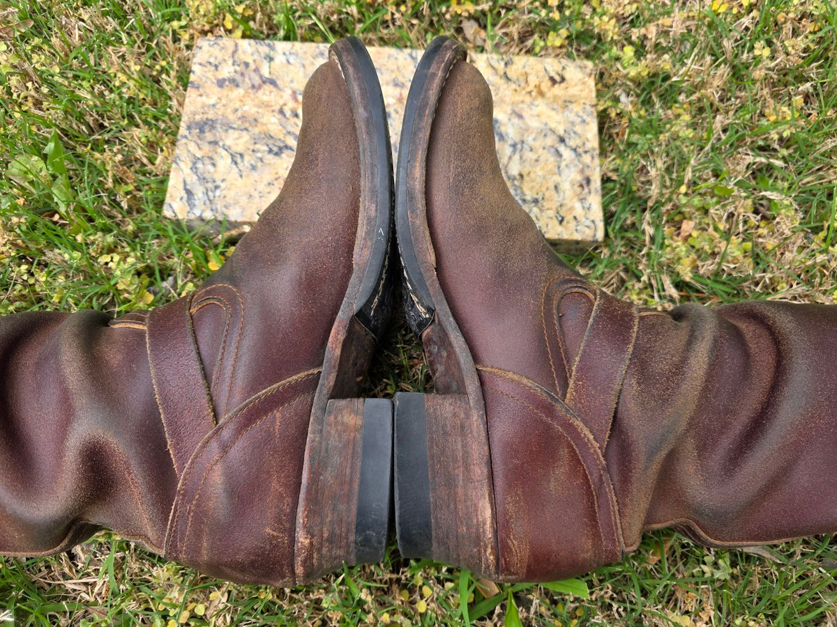 Photo by Pale_Highl1ight on April 1, 2026 of the Nicks StationMaster in Horween Tan Waxed Flesh.