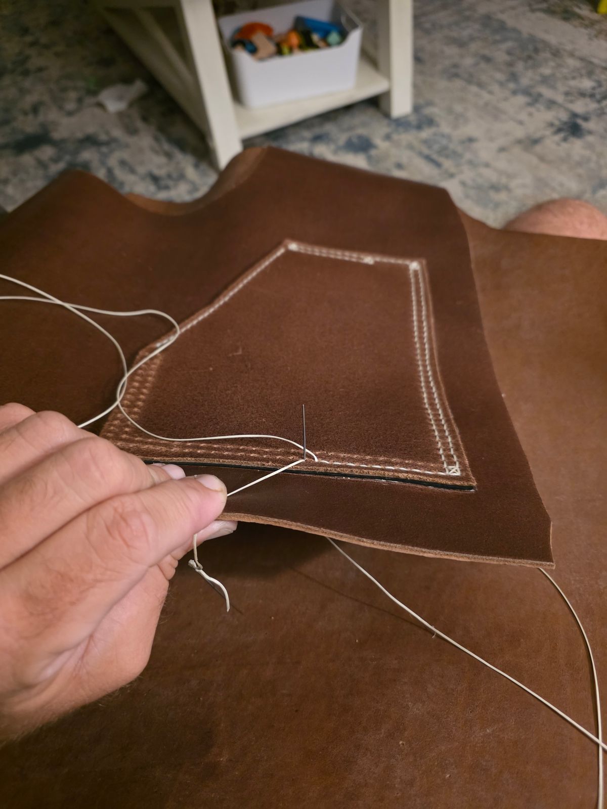 Photo by Pale_Highl1ight on September 18, 2025 of the Pale Highlight Natural Waxed Flesh Vest in Horween Natural Waxed Flesh.