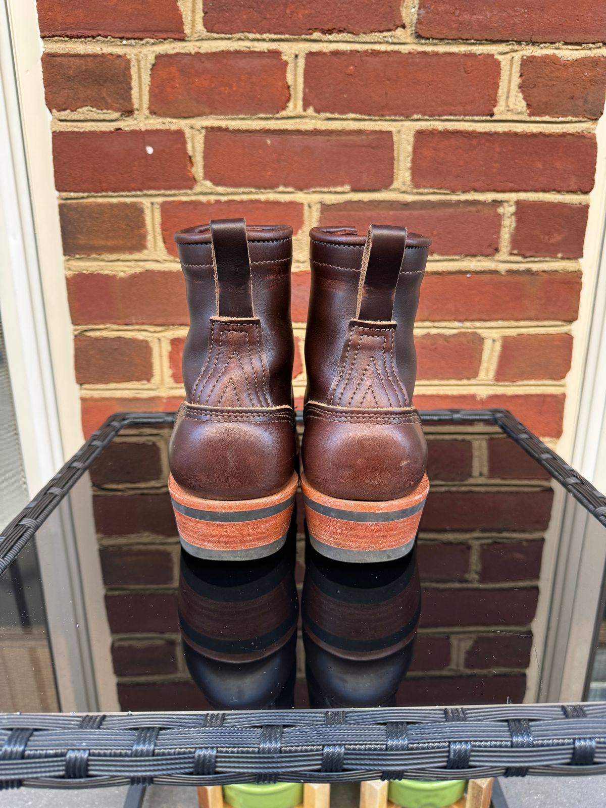Photo by amcape on November 1, 2023 of the Nicks Robert in Horween Brown Chromexcel.