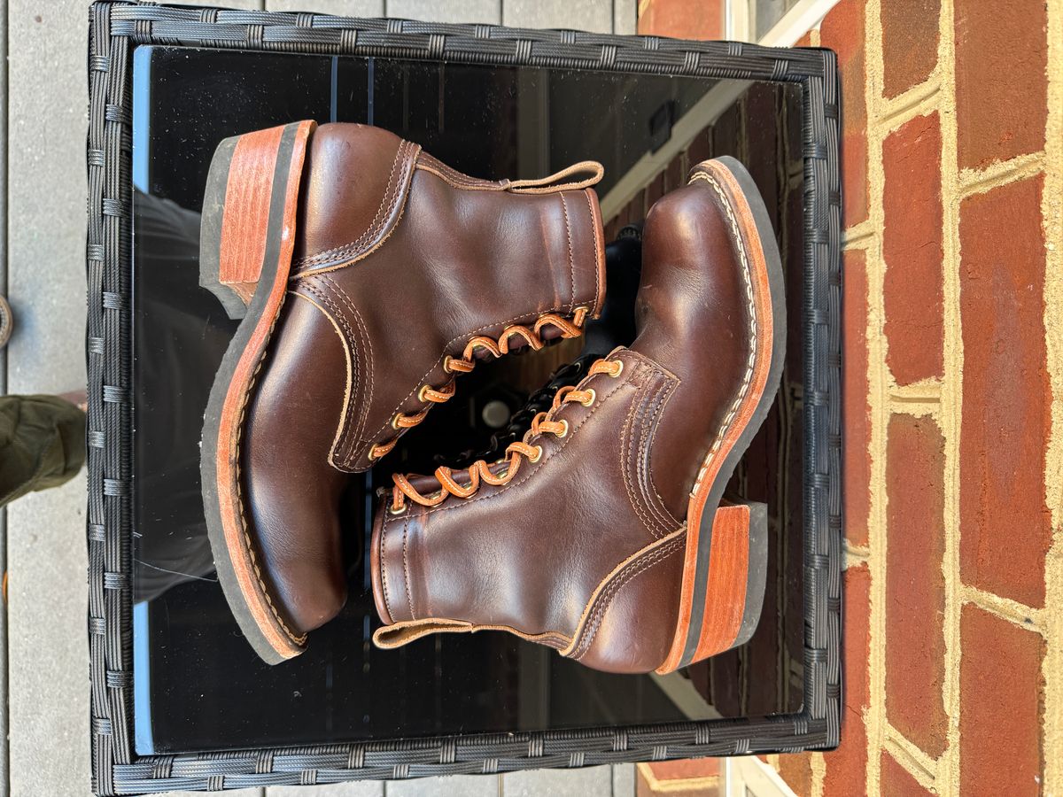 Photo by amcape on November 1, 2023 of the Nicks Robert in Horween Brown Chromexcel.