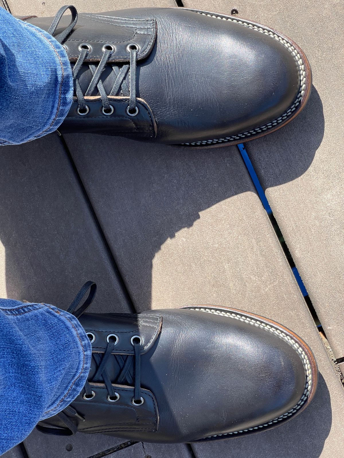 Photo by mdocster on June 4, 2021 of the Viberg Service Boot in Horween Black Chromexcel.