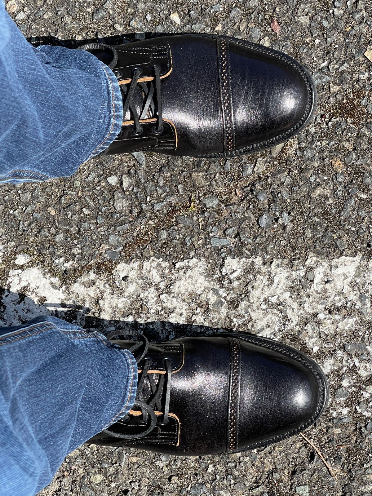 Photo by mdocster on March 25, 2022 of the Viberg Service Boot in Shinki Black Oiled Horsebutt.