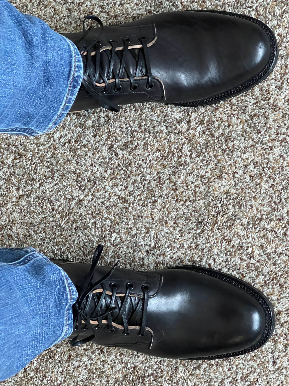 Photo by mdocster on June 4, 2021 of the Viberg Service Boot in Maryam Black Horsebutt.