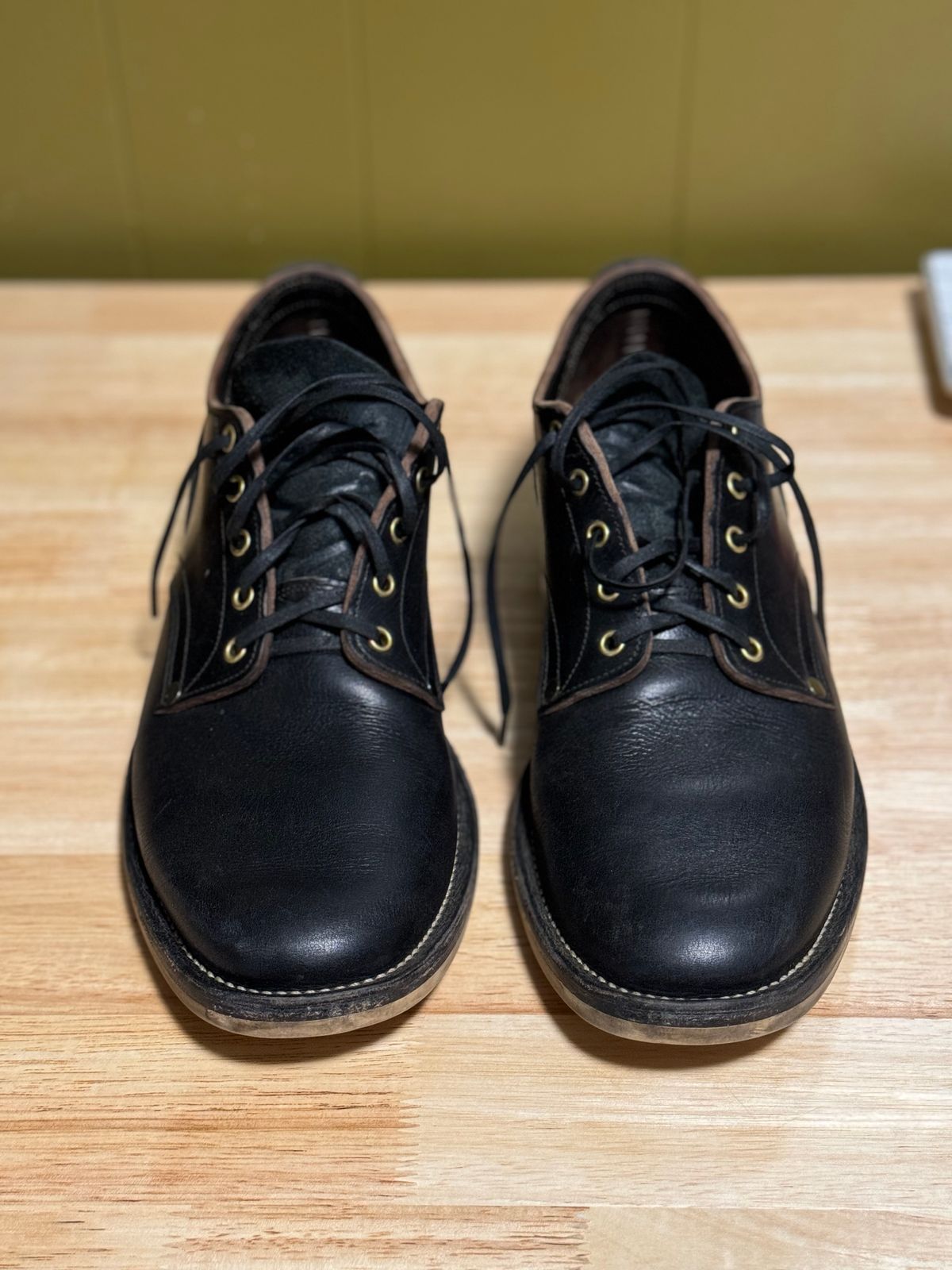 Photo by dirtbag_aesthete on November 5, 2024 of the NF Bootmaker Milton Shoe in Horween Tumbled Black Chromexcel.