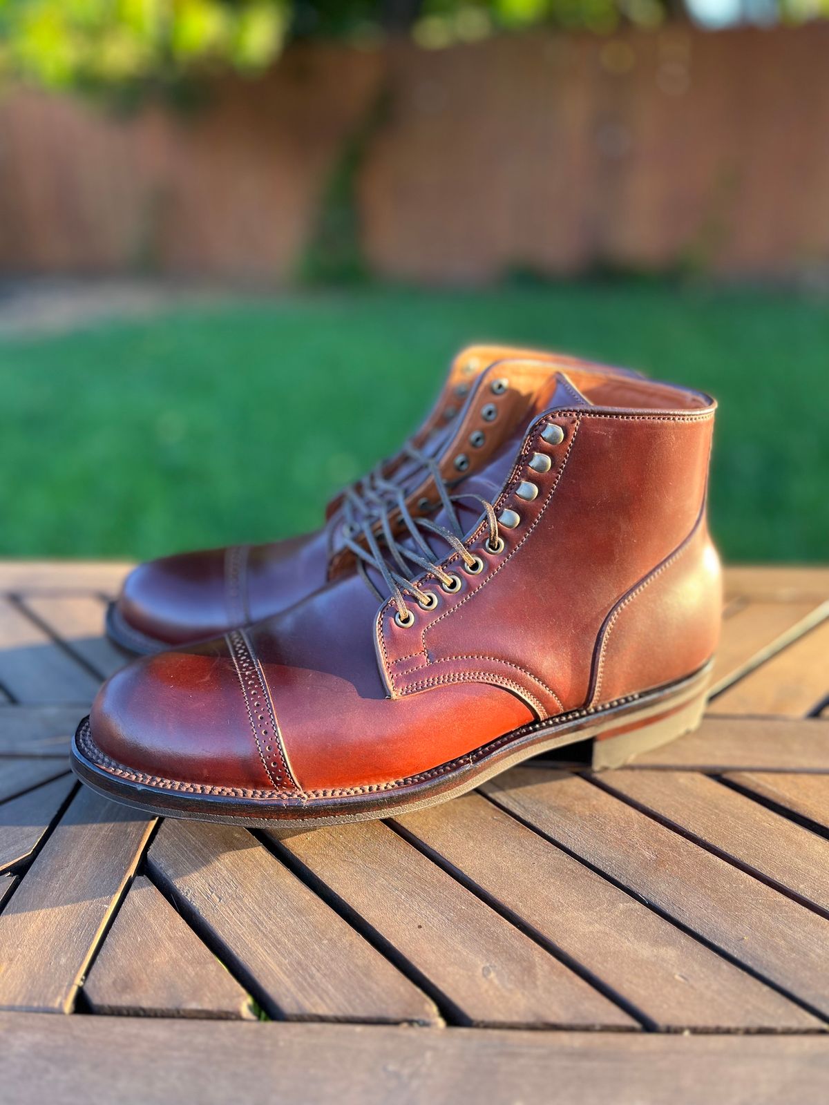 Photo by korage on October 4, 2023 of the Viberg Service Boot BCT in Horween Color 4 Shell Cordovan.