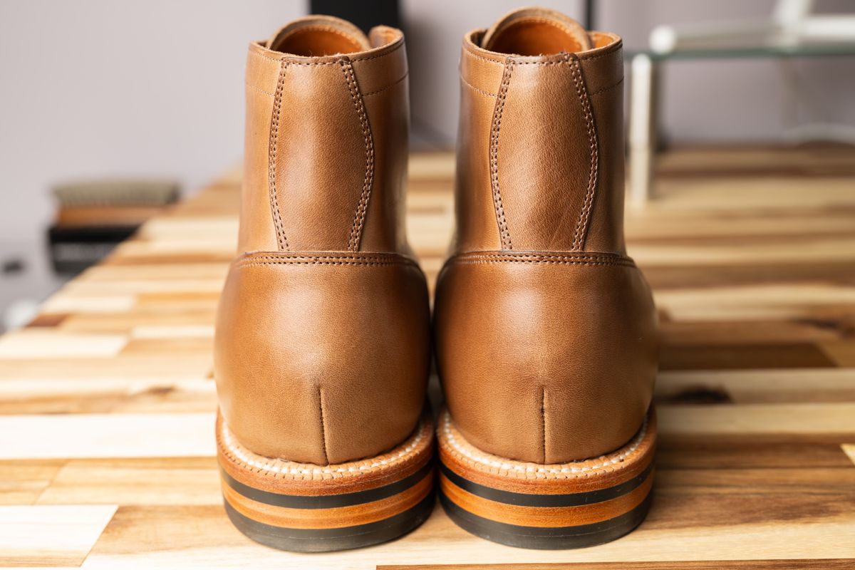 Photo by naclmaiden on October 1, 2023 of the Grant Stone Nora Boot in Horween Dune Chromexcel.