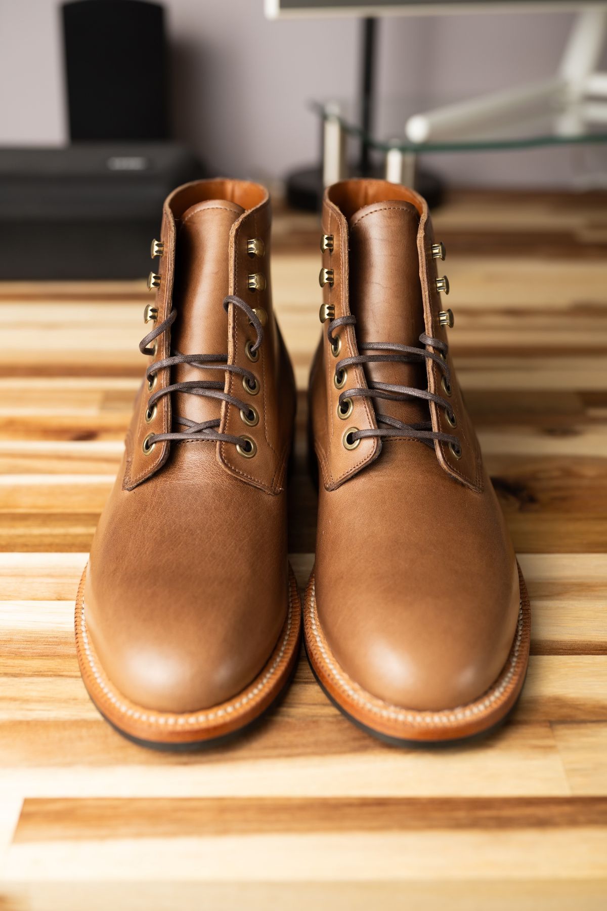 Photo by naclmaiden on October 1, 2023 of the Grant Stone Nora Boot in Horween Dune Chromexcel.