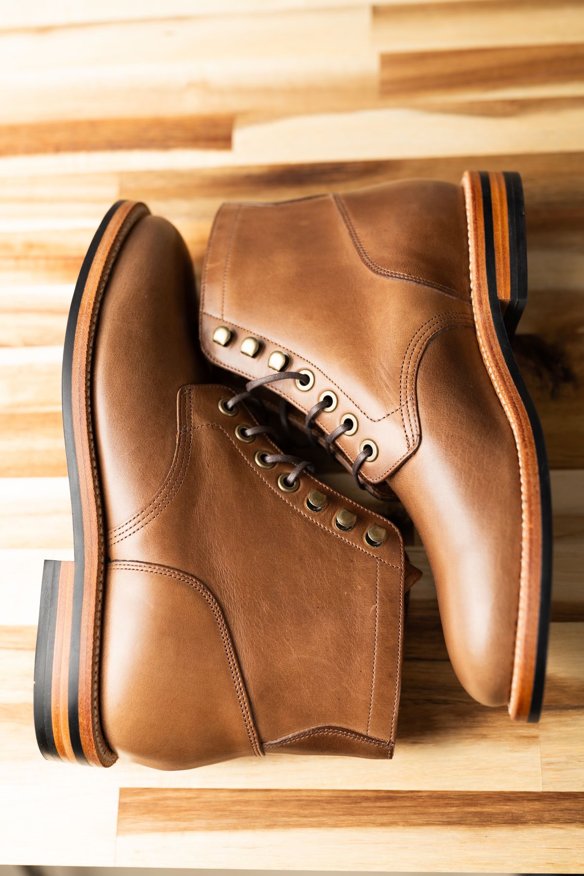 Photo by naclmaiden on October 1, 2023 of the Grant Stone Nora Boot in Horween Dune Chromexcel.