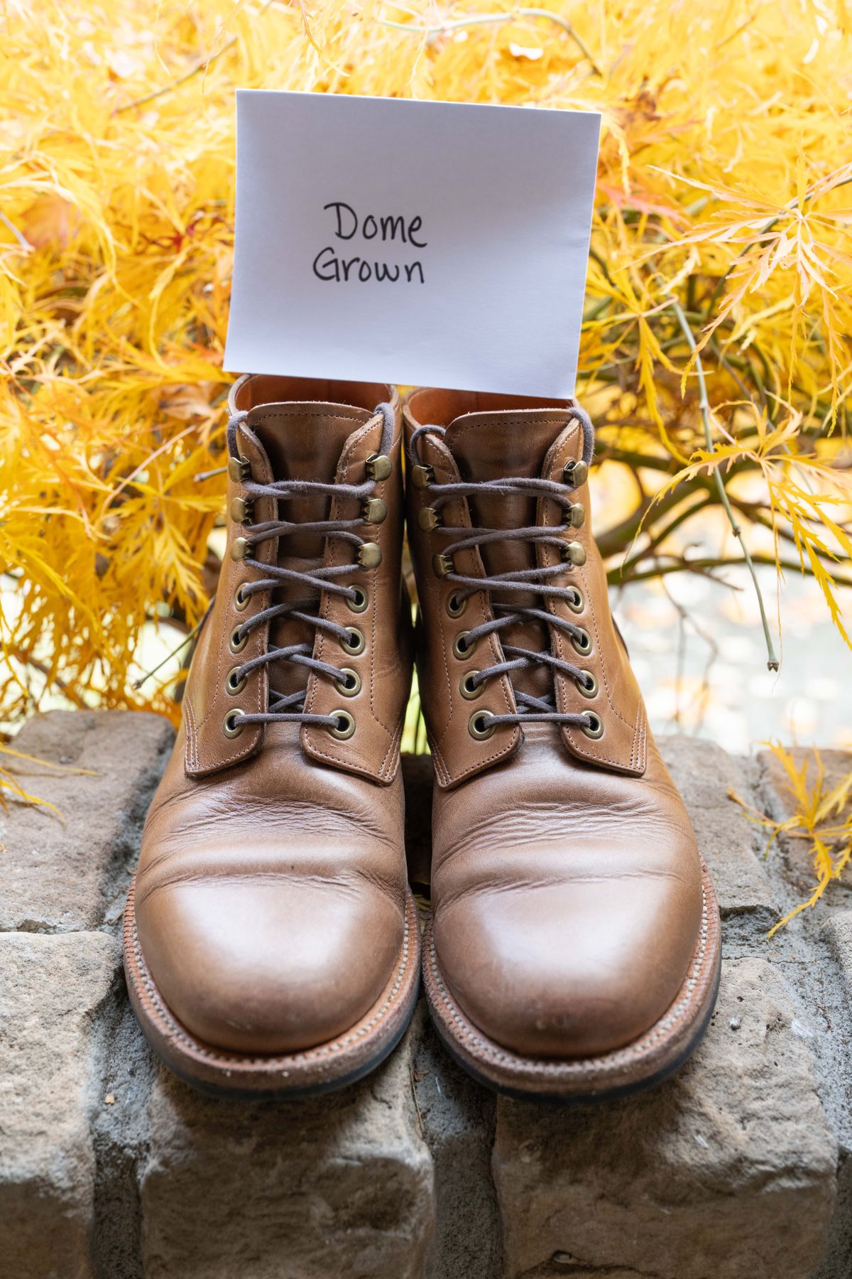 Photo by naclmaiden on November 9, 2023 of the Grant Stone Nora Boot in Horween Dune Chromexcel.