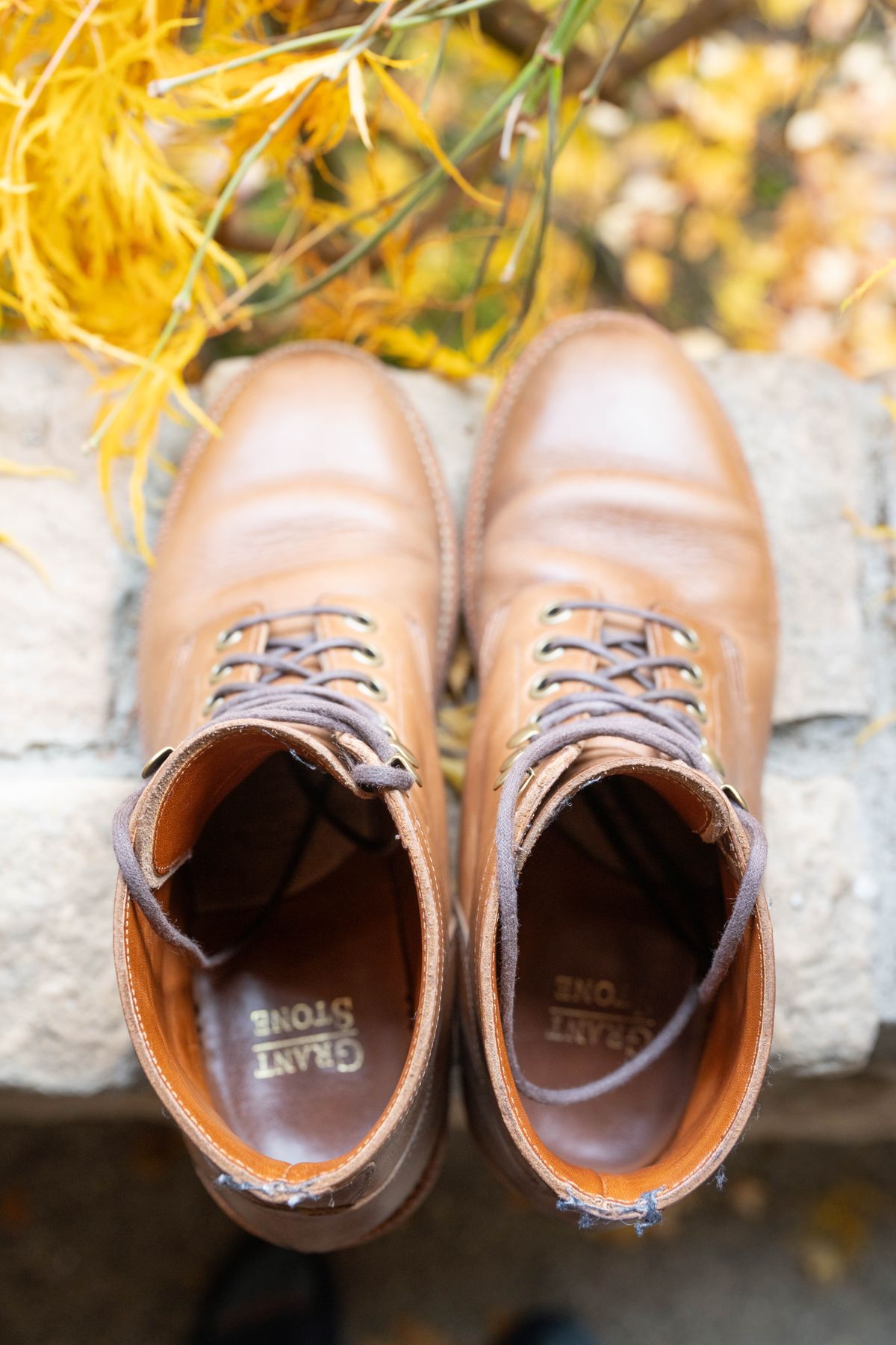 Photo by naclmaiden on November 9, 2023 of the Grant Stone Nora Boot in Horween Dune Chromexcel.
