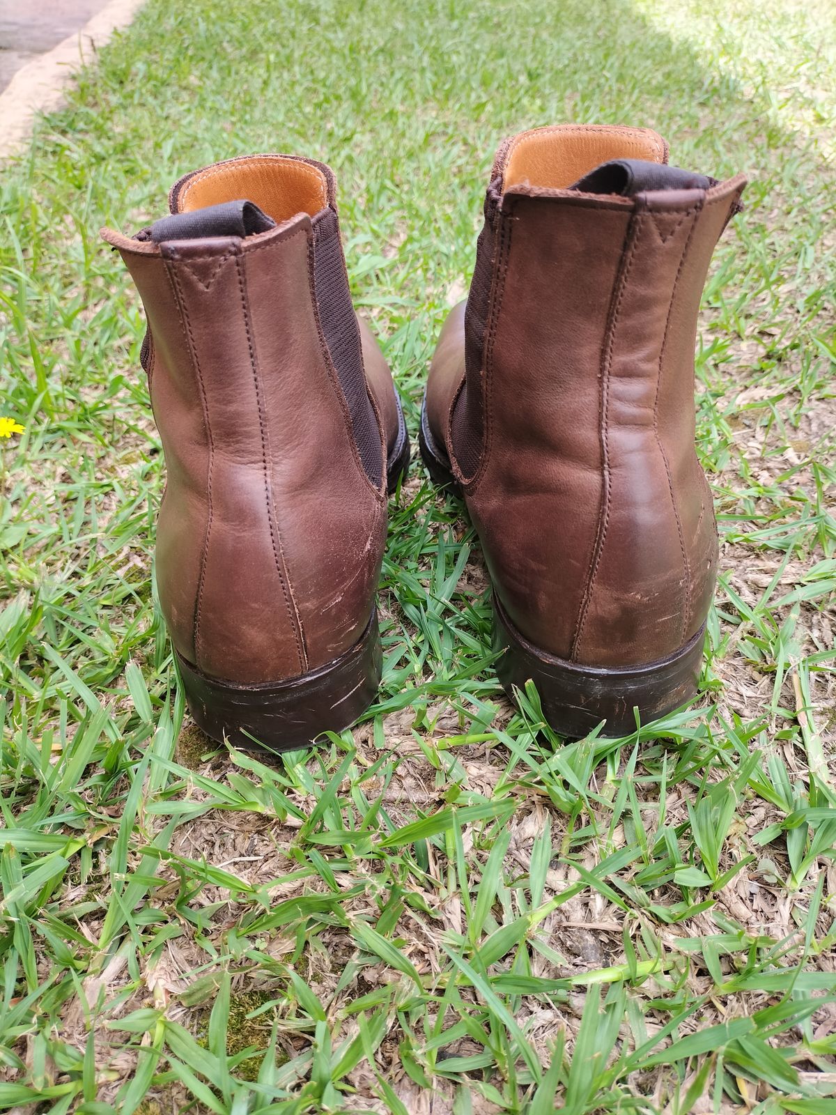 Photo by AneshM on January 2, 2023 of the Herring Wainwright Chelsea Boots in Dark Brown Calf.