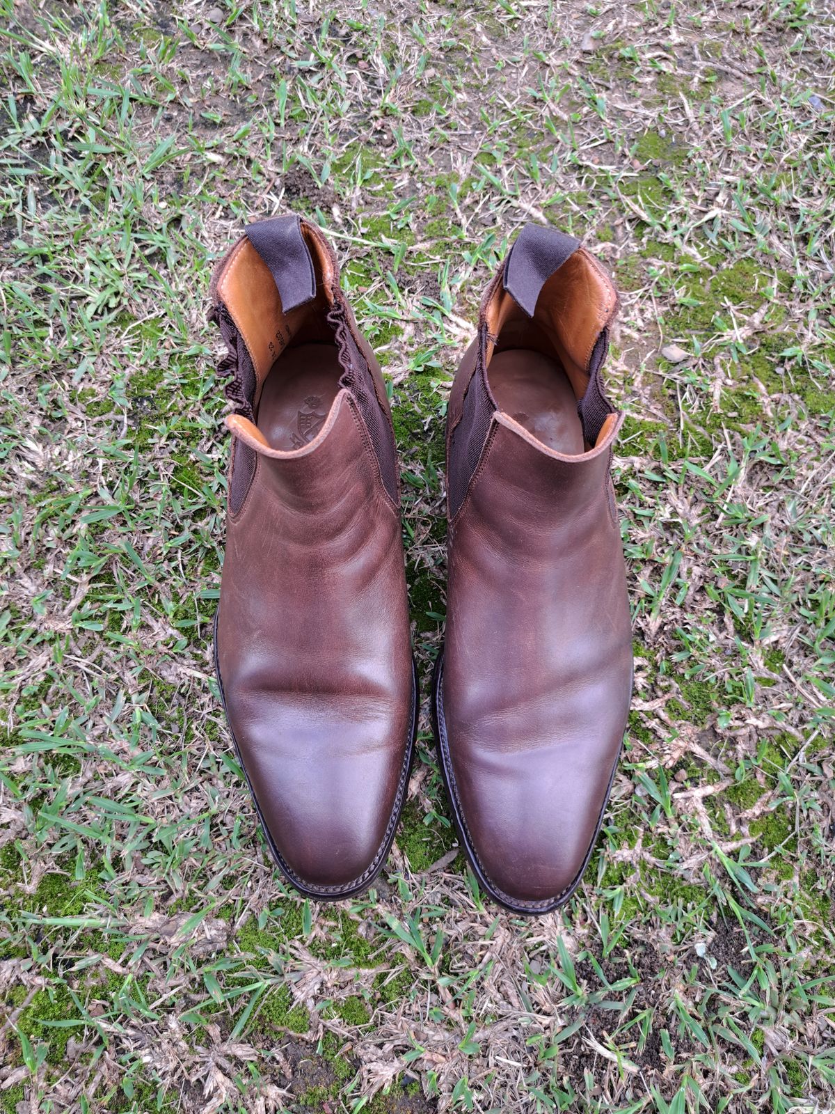 Photo by AneshM on March 1, 2023 of the Herring Wainwright Chelsea Boots in Dark Brown Calf.